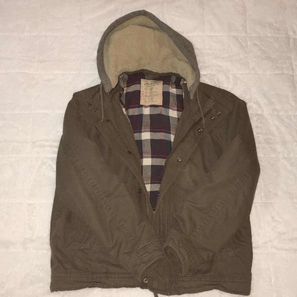 AE Fleece Lined Army Brown/Green Cargo Jacket